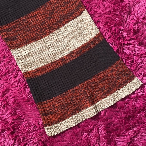 Burnt caramel and cream cowl neck sweater dress / tunic - Picture 11 of 16